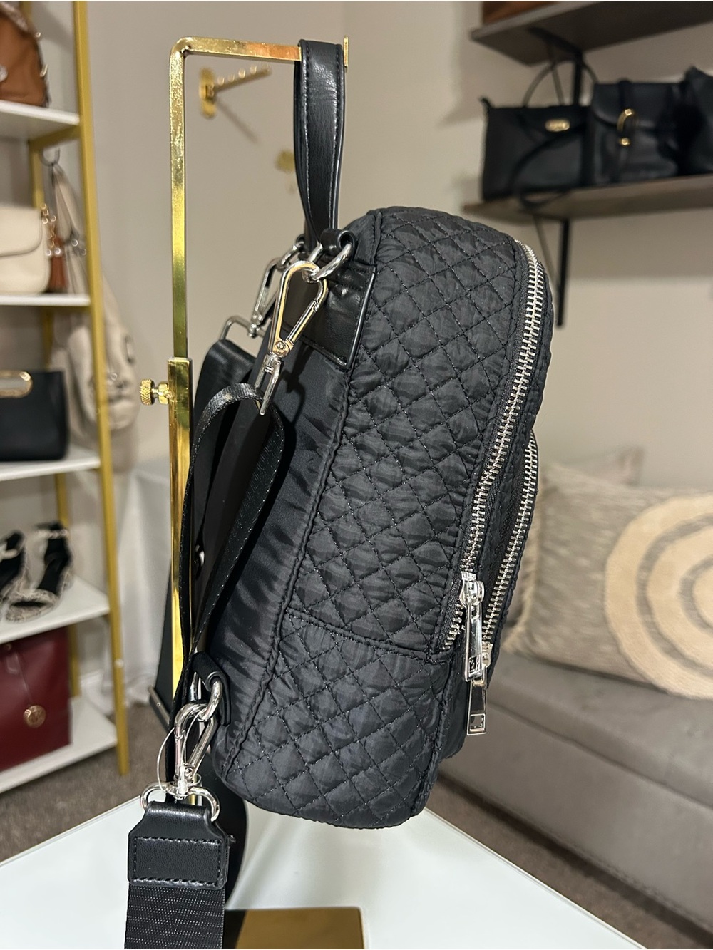 Cynthia Rowley Quilted Black Mini Backpack NWOT - Picture 2 of 8